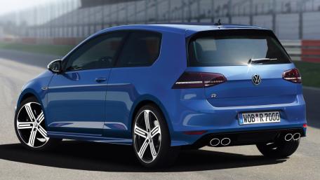 Dynamic Blue Volkswagen Golf R on Track wallpaper