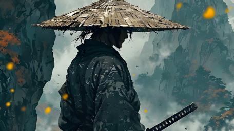 Silent Ronin in Misty Mountain Reign wallpaper
