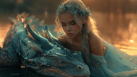 Dreaming Maiden and Guardian Dragon wallpaper