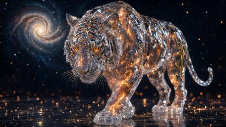Cosmic Crystal Tiger wallpaper