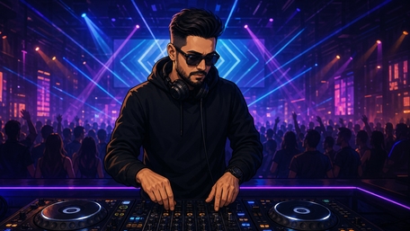 Neon DJ Masterkeeping the Crowd Alive wallpaper