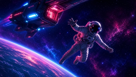 Neon Drift Beyond Earth wallpaper