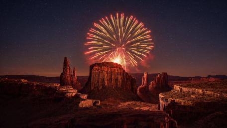 Desert Canyon Fireworks Glow wallpaper
