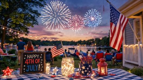 Happy July 4th Celebration at Sunset wallpaper