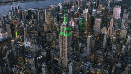 Empire State Building Above Manhattan Skyline wallpaper