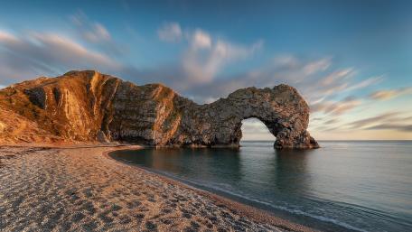 Durdle Door Sunset on the Jurassic Coast wallpaper