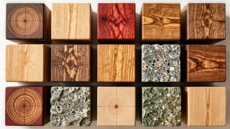 Geometric Wood Texture Mosaic wallpaper