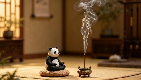 Tiny Panda Zen Meditation wallpaper