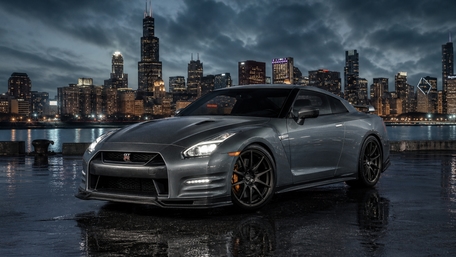 Midnight GTR Skyline Drive wallpaper