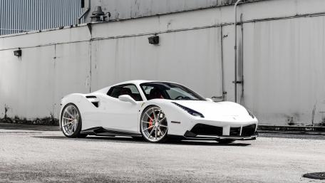White Ferrari 488 GTB Urban Elegance wallpaper