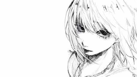 Monochrome Anime Sketch Girl wallpaper