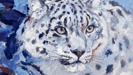Blue Snow Leopard Portrait wallpaper