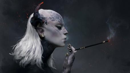 Cigarette Queen of the Void wallpaper