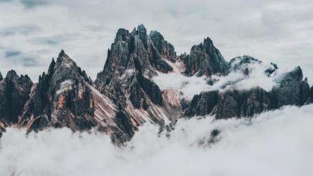 Cloud Sea Over Cadini Peaks wallpaper