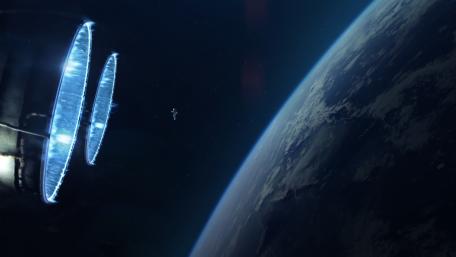 Orbital Gateway Above a Silent World wallpaper