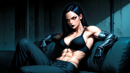 Cyber Noir Cyborg wallpaper