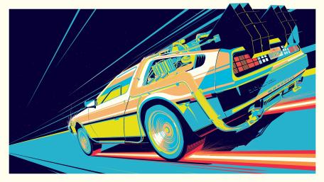 Back to the Future iconic DeLorean Time Machine wallpaper