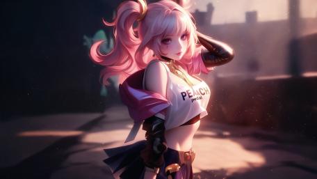 Neon Pink Anime Muse wallpaper
