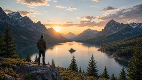 Sunrise Over Alpine Serenity wallpaper