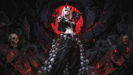Crimson Moon Demoness wallpaper