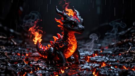 Ember Heart Baby Dragon wallpaper