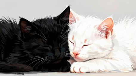 Moonlit Cats in Dreamy Harmony wallpaper