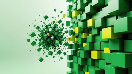 Emerald Cube Burst wallpaper
