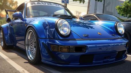Anime Blue Porsche 911 RWB Street Icon wallpaper