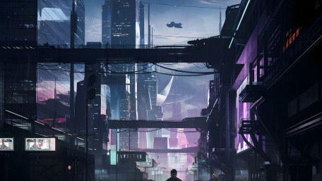Neon Skyline Dreamscape wallpaper