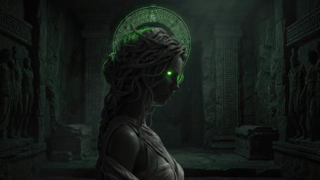 Emerald Eyes of the Temple Goddess wallpaper