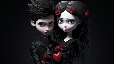Gothic Heartbound Anime Couple wallpaper