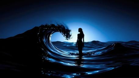 Midnight Wave Silhouette Dream wallpaper