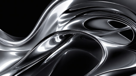 Chrome Waves in Monochrome Glow wallpaper