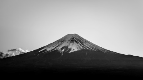 Majestic Mount Fuji in Minimal Black and White wallpaper
