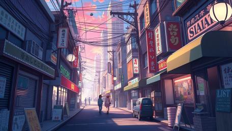 Neon Twilight Alley wallpaper