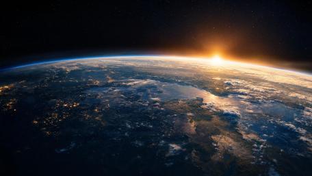 Sun Peeking Over The Horizon wallpaper