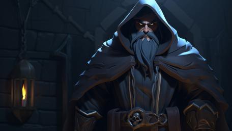 Shadowed Necromancer in the Ancient Dungeon wallpaper