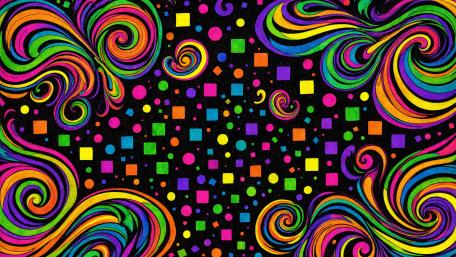 Neon Confetti Swirl Burst wallpaper