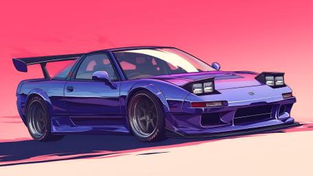 Retro Synthwave Honda NSX wallpaper