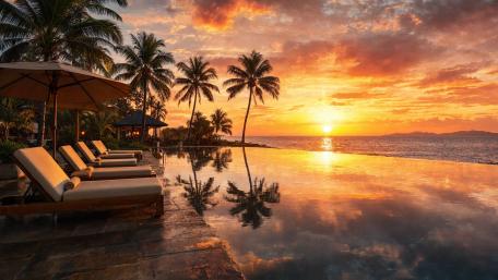 Infinity Pool Sunset wallpaper