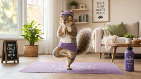 Squirrel Yoga wallpaper