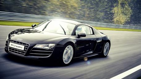 Black Audi R8 Speed Blur wallpaper