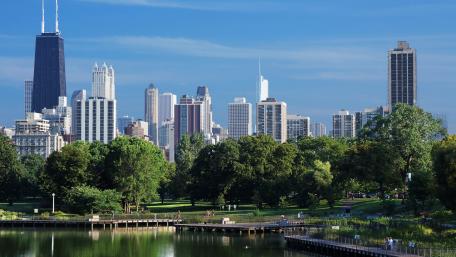 Lincoln Park Skyline Serenity wallpaper