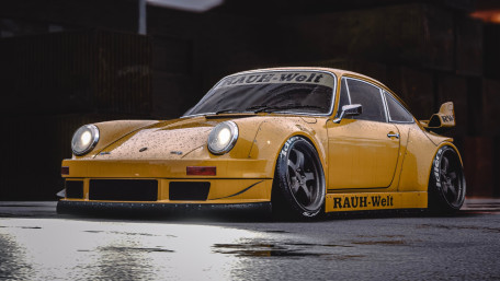 RWB Yellow Porsche 964 Rain Stance wallpaper