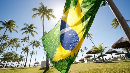 Brazilian Beach Flag Paradise wallpaper