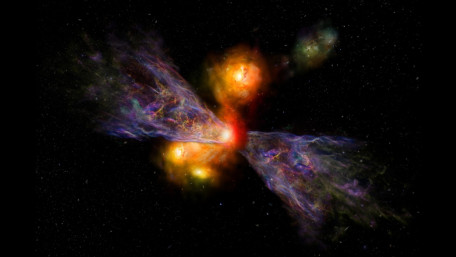 Cosmic Wind Over Galaxies wallpaper
