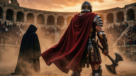 Gladiator Duel at the Ancient Colosseum wallpaper