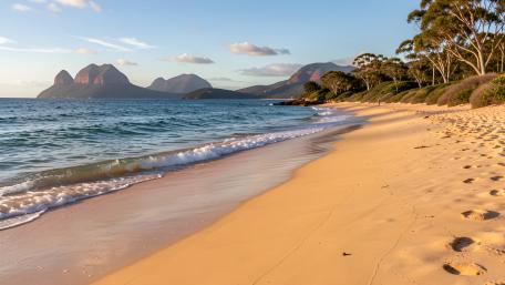 Golden Shoreline at Dusk wallpaper