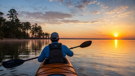 Sunset Kayak Serenity wallpaper