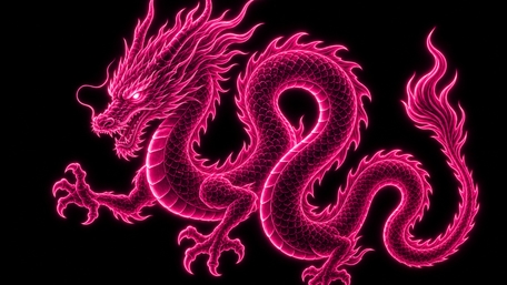 Neon Pink Dragon Spirit wallpaper